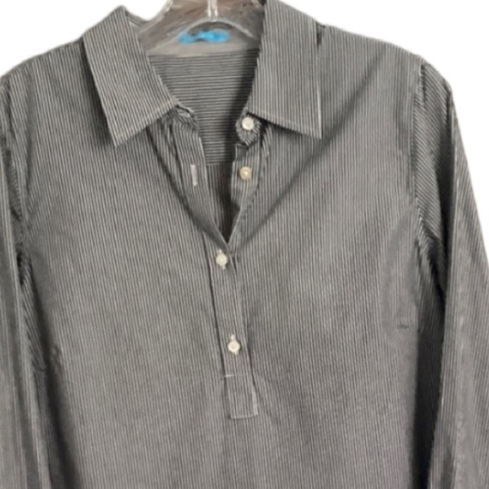 J. Mclaughlin Top Striped Button Front Cotton Tun… - image 5